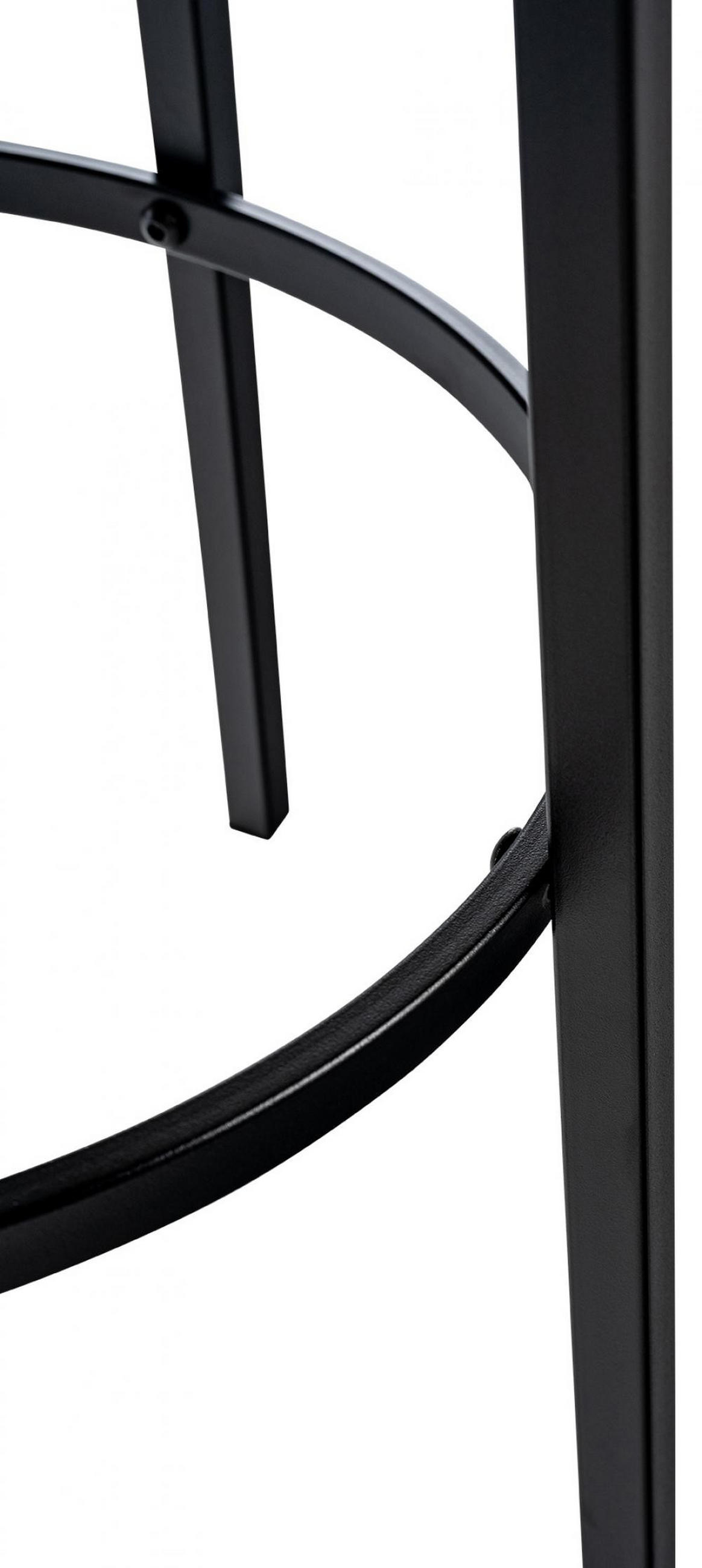 BARHOCKER Lederlook Schwarz - Schwarz, Textil/Metall (54/77/54cm) - CLP
