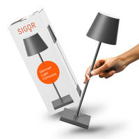 LED Akku-Tischlampe, Nuindie 3.0 graphitgrau - Grau, Metall (38/10/38cm) - Sigor