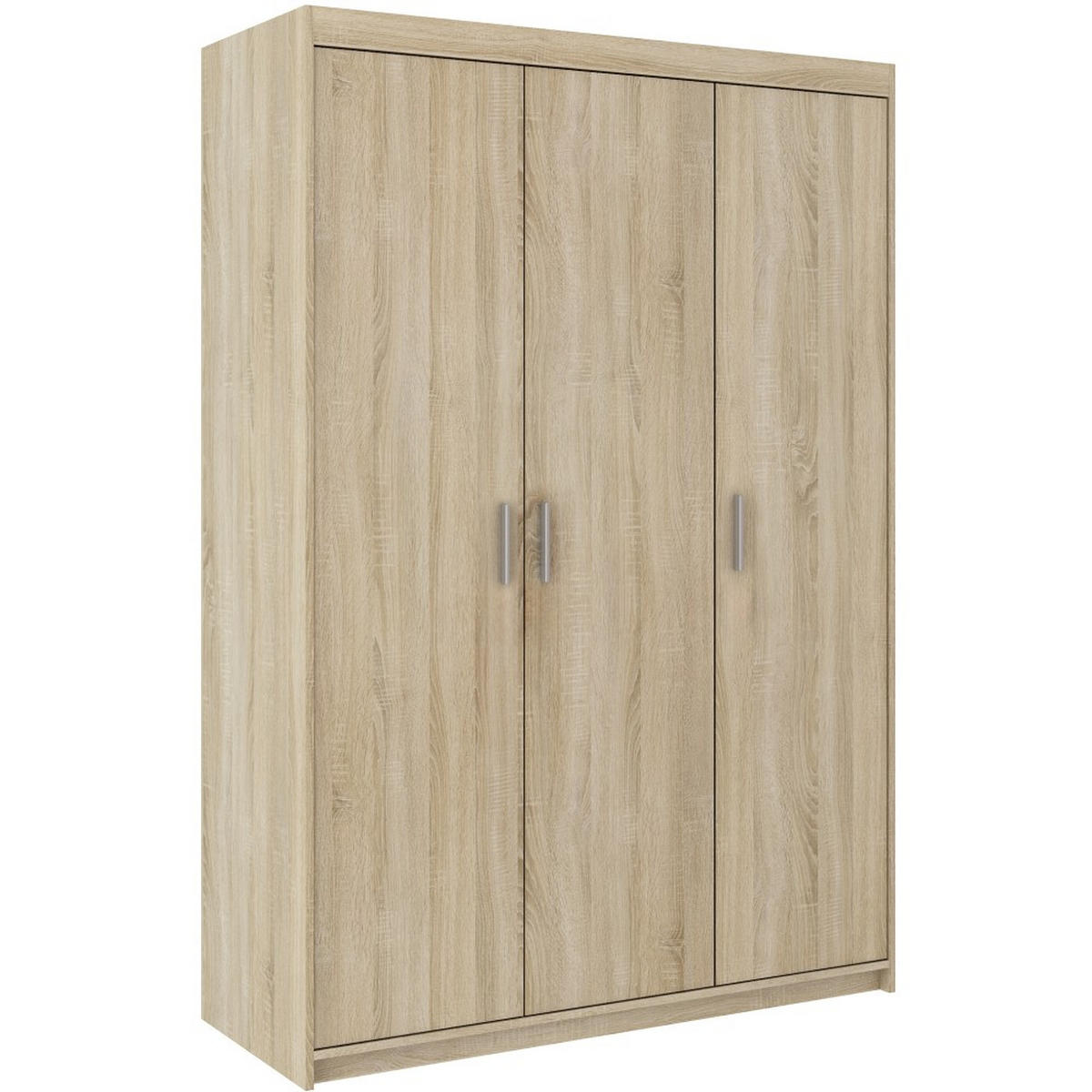 DREHTÜRENSCHRANK Elena mit 3 Türen, ohne Spiegel, Sonoma Eiche - Sonoma Eiche, Holzwerkstoff (130/190/53cm) - Beautysofa