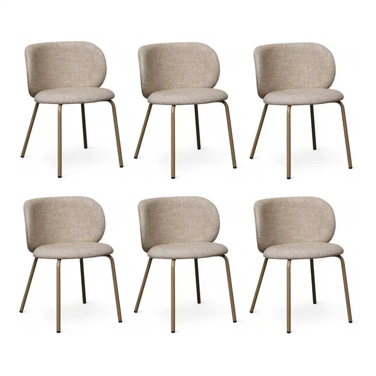 STUHL-SET 6 Stück in Teddystoff Beige - Beige, Textil/Metall (57/73/58cm) - Furnhouse