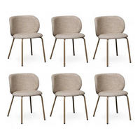 STUHL-SET 6 Stück in Teddystoff Beige - Beige, Textil/Metall (57/73/58cm) - Furnhouse