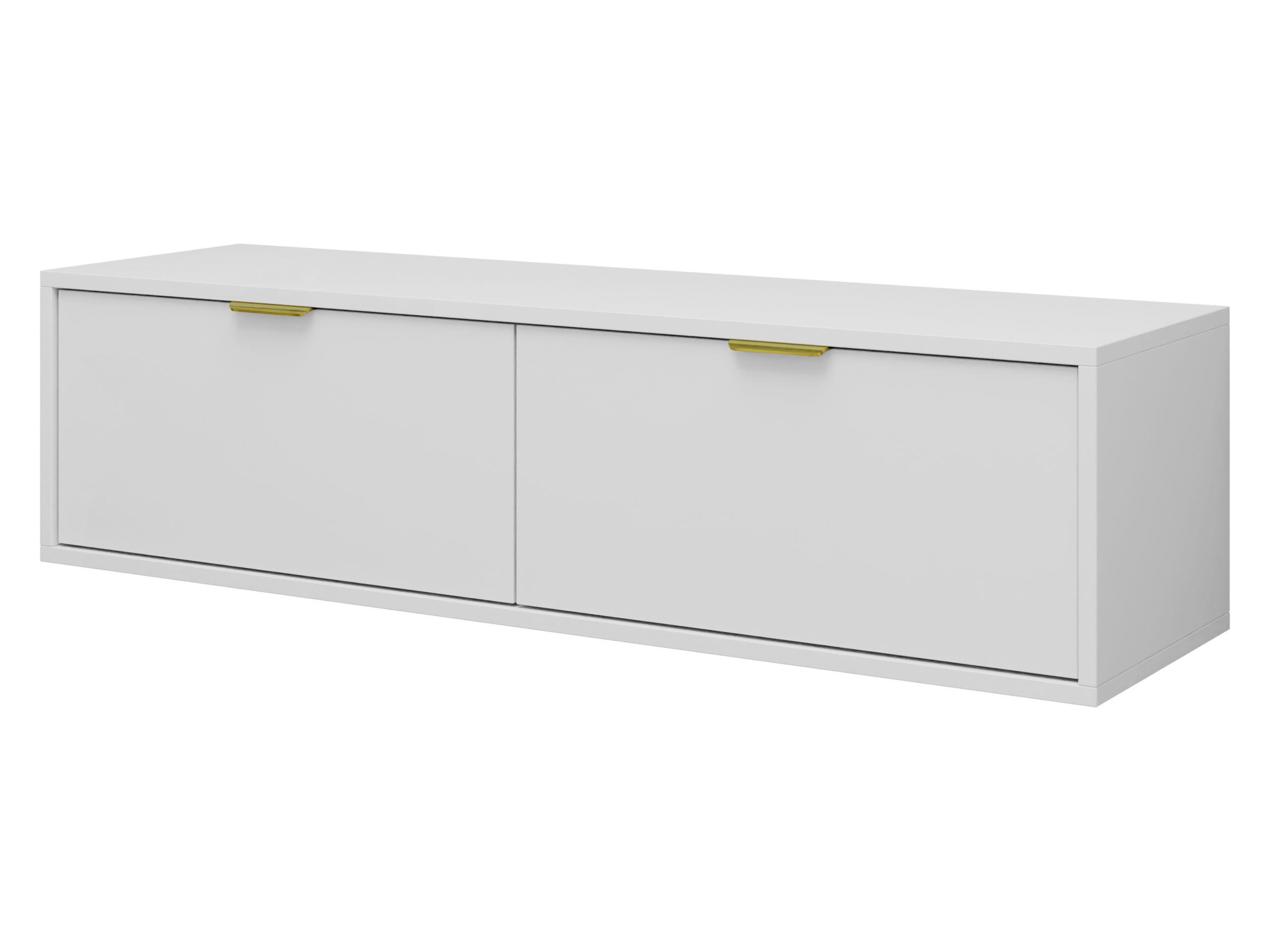 TV-LOWBOARD Senna 140 - Goldfarben/Weiß, Holzwerkstoff/Metall (140/35/33cm) - MIRJAN24