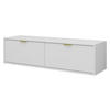TV-LOWBOARD Senna 140 - Goldfarben/Weiß, Holzwerkstoff/Metall (140/35/33cm) - MIRJAN24