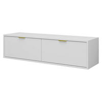 TV-LOWBOARD Senna 140 - Goldfarben/Weiß, Holzwerkstoff/Metall (140/35/33cm) - MIRJAN24