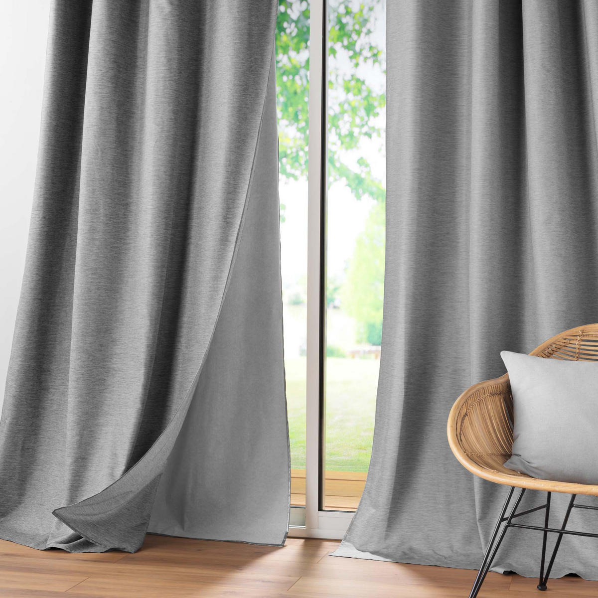 VERDUNKELUNGSVORHANG mit Ösen 140/260 cm - Dunkelgrau, Textil (140/260cm) - Douceur d´intérieur