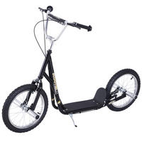 KINDERROLLER mit Luftreifen Scooter Roller Kinder Roller Kickboard 16'' Schwarz - Schwarz, Metall (143/58/100cm) - HOMCOM
