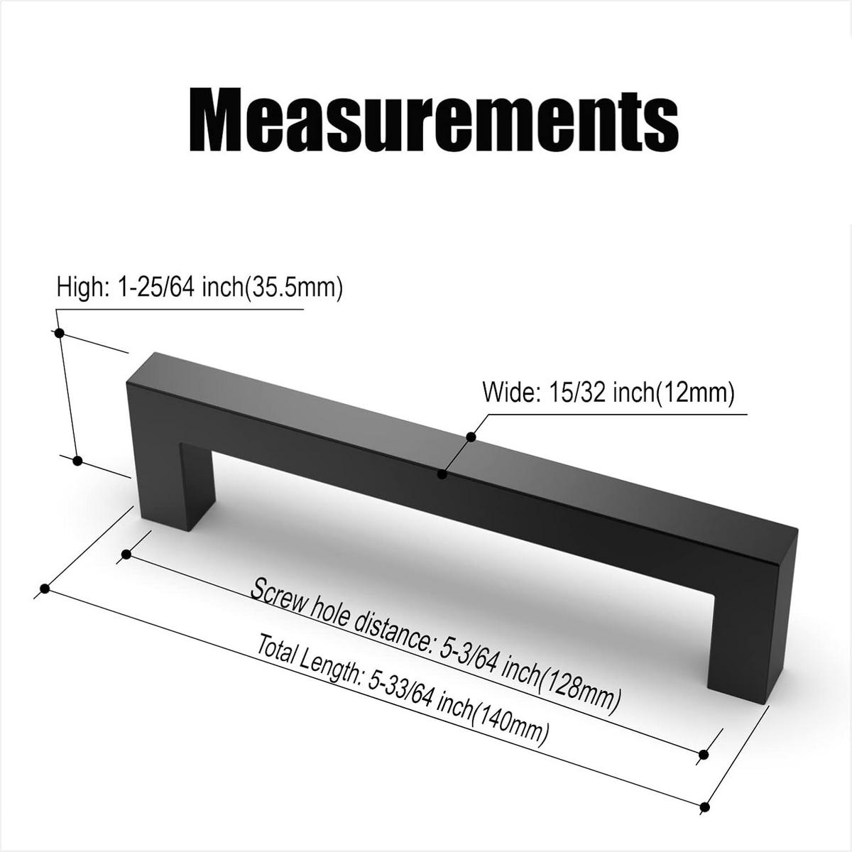 MÖBELGRIFF Schwarz 10er-Set 128 mm Edelstahl - Schwarz, Metall (1.2/3.5/14cm)