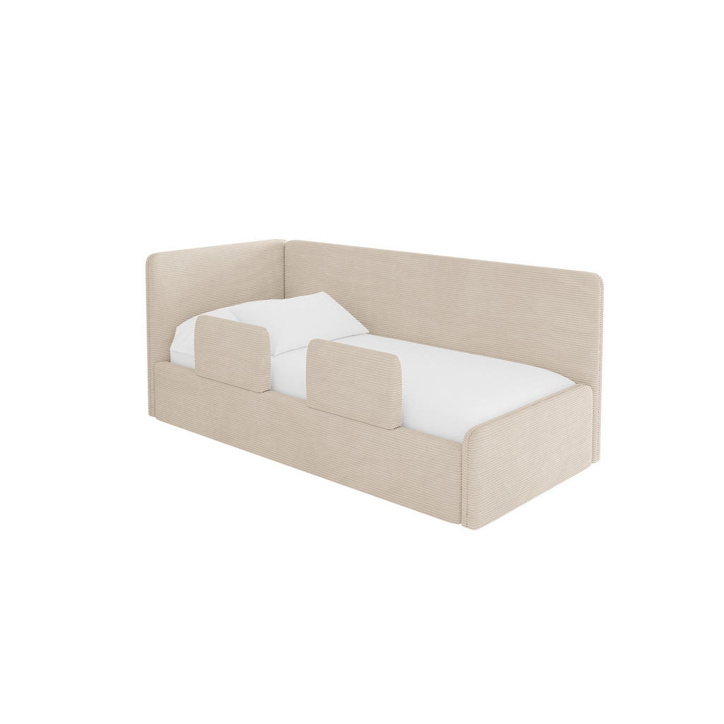 ALTDECOR JEDNOLŮŽKOVÁ POSTEL pro mládež s úložným prostorem, vpravo - NORY 90x200 béžová