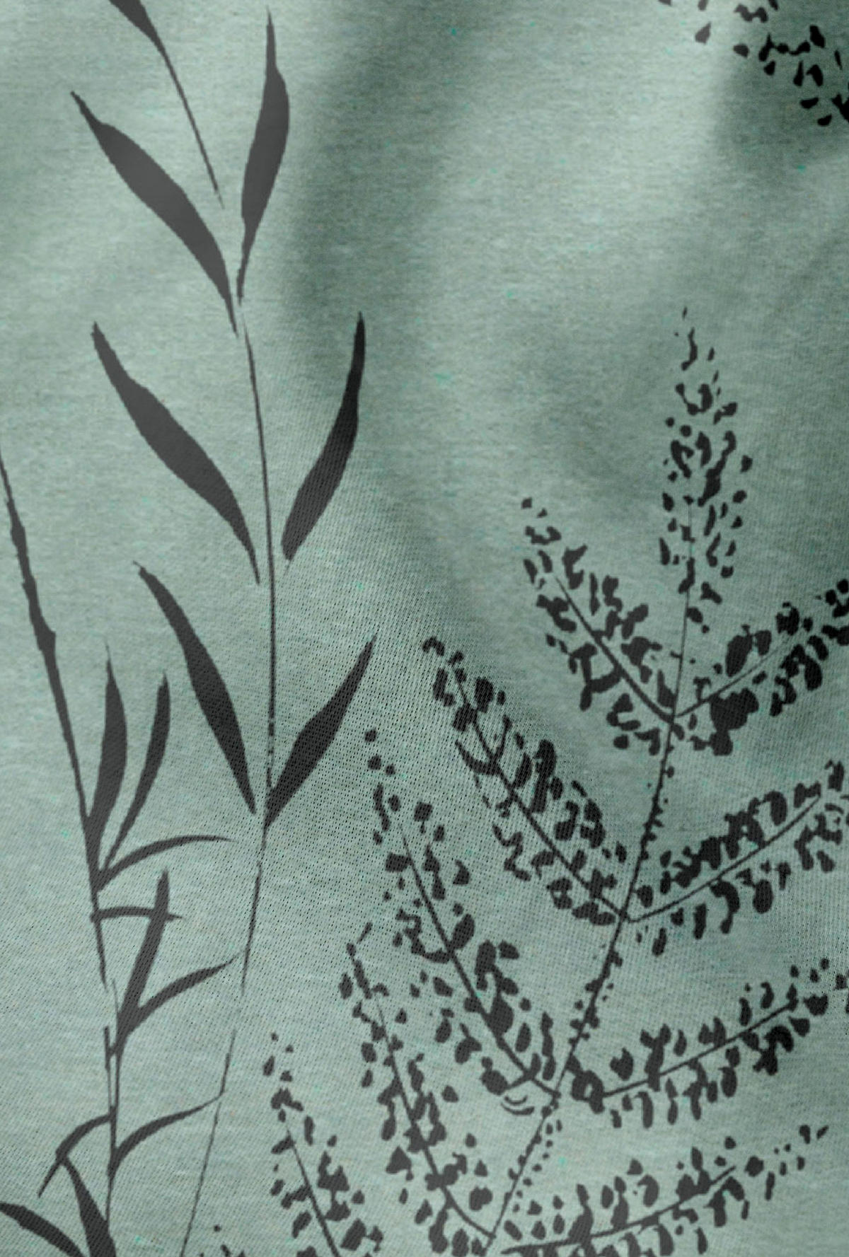 BETTWÄSCHE-GARNITUR Premium Melange Graeser fichte, 155x220 cm + 80x80 cm - Dunkelgrün, Textil (155/220cm) - biberna