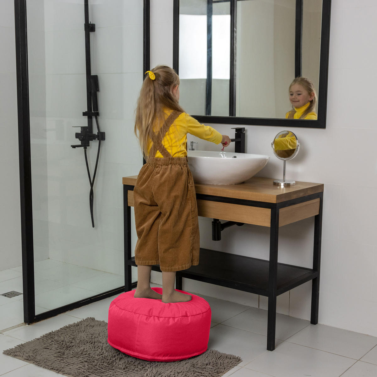 POUF M pink - Pink, Textil (500/200/500cm) - Bruni