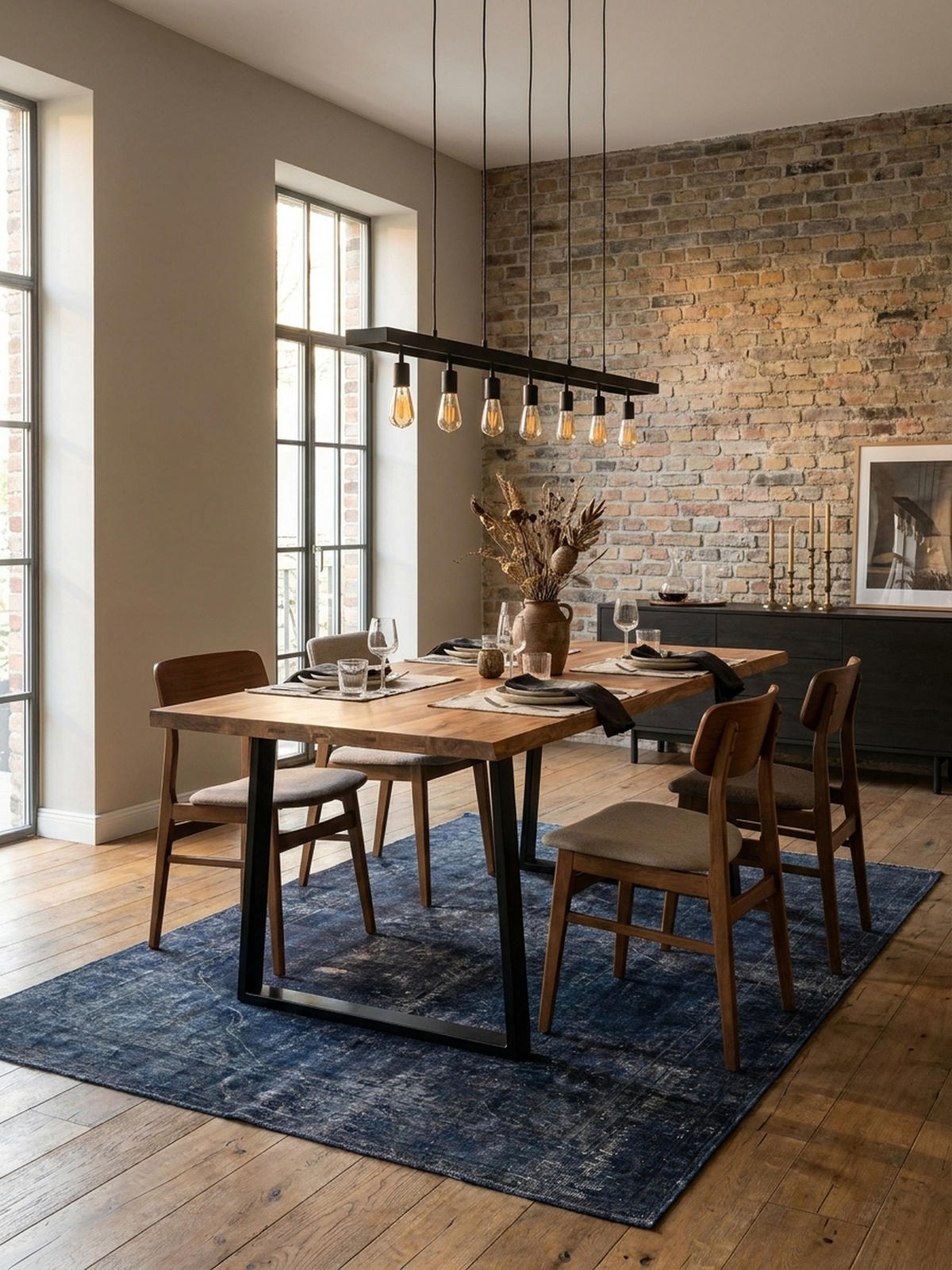 ESSTISCH Massivholz Baumkante Schwarz Metall Handgefertigt TARN, Goldbraun-Schwarz 200x100x76 cm - Schwarz/Braun, Holz (100/200/76cm) - KADIMA DESIGN
