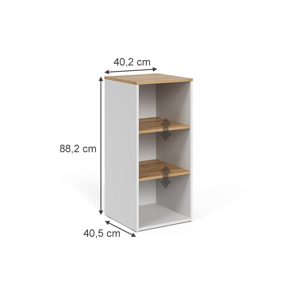 MIDISCHRANK Viktor Weiß/Artisan 40.2 x 88.2 cm - Weiß, Holzwerkstoff (40.2/88.2/40.5cm) - Vicco