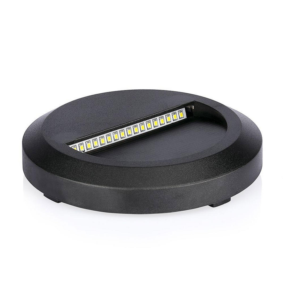 LED AUSSEN-WANDLEUCHTE Schwarz Rund 2er Set - Schwarz, Kunststoff (15/2.7/15cm)