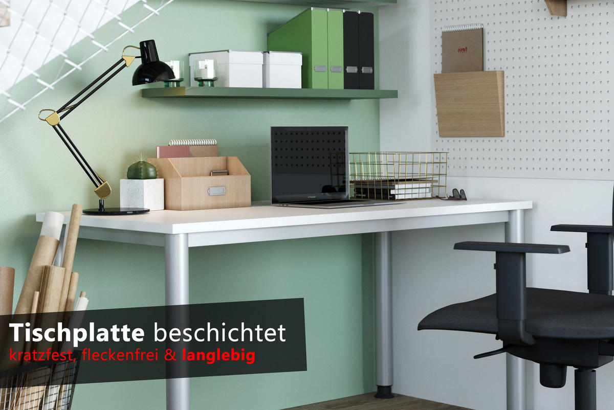 SCHREIBTISCH Serie-H (Mini) 67,2/120/74 cm in Wildeiche/Silberfarben - Wildeiche/Silberfarben, Holzwerkstoff (67.2/120/74cm) - bümö