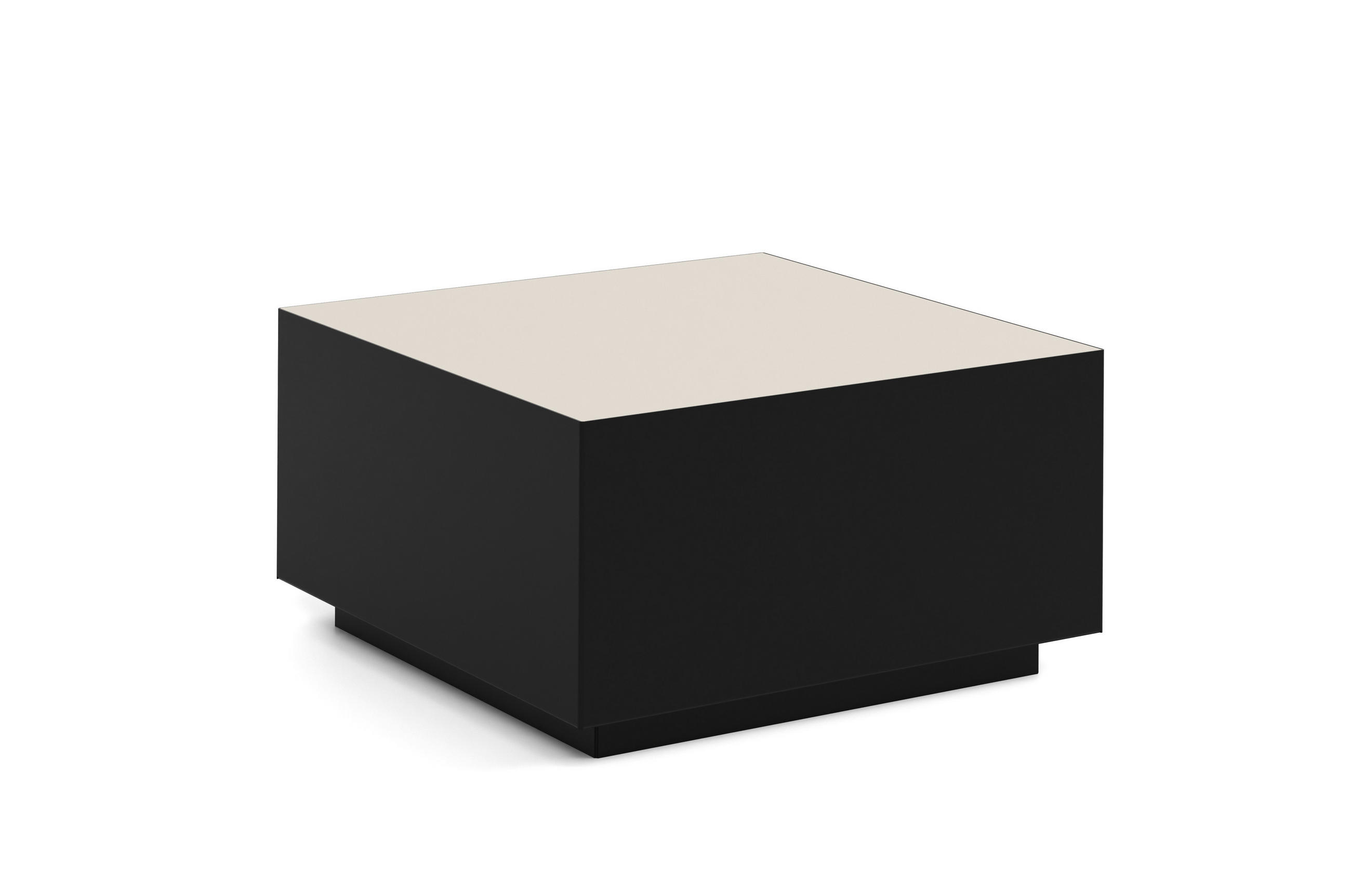 COUCHTISCH QUADRA - Kaschmir/Schwarz, Holzwerkstoff (65/65/35cm) - Meblini