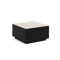 COUCHTISCH QUADRA - Kaschmir/Schwarz, Holzwerkstoff (65/65/35cm) - Meblini