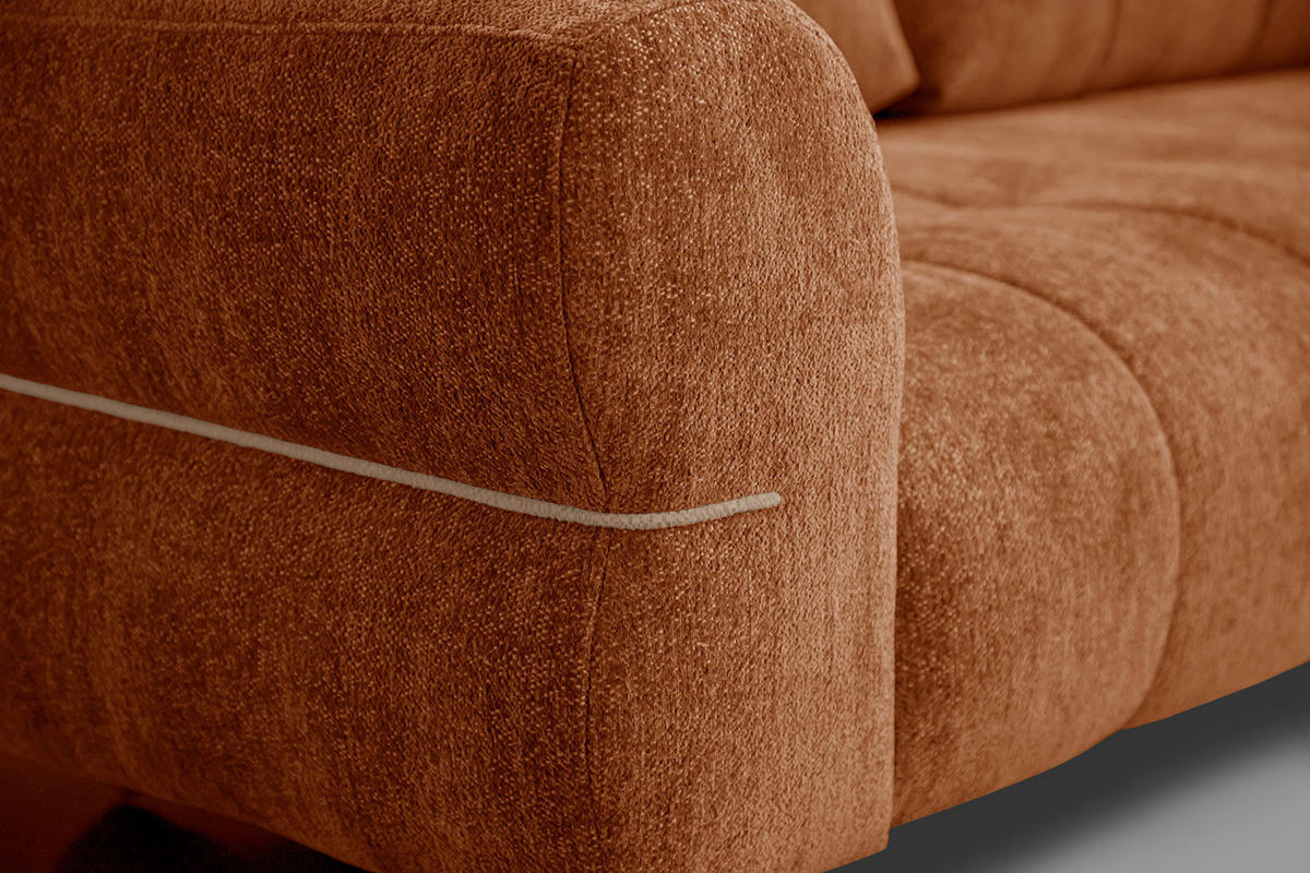 SOFA SALVINI 3-Sitzer, dunkelorange - Dunkelorange/Schwarz, Holzwerkstoff/Textil (176/88/99cm) - Courtois Laville