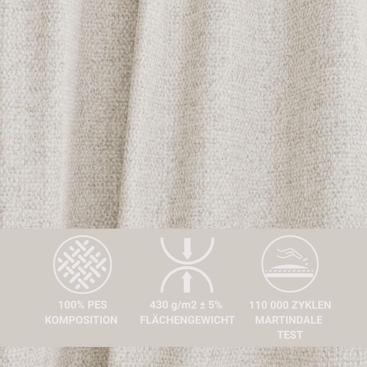 SOFA MIT SCHLAFFUNKTION Toluca Hellbeige Webstoff - Beige/Schwarz, Holz/Holzwerkstoff (247/69/90cm) - Maison de Reve