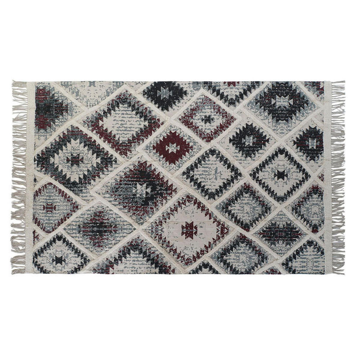 TEPPICH Weiß Rot Baumwolle (200 x 290 x 1 cm) - Multicolor, Naturmaterialien (200/290cm) - DKD Home Decor