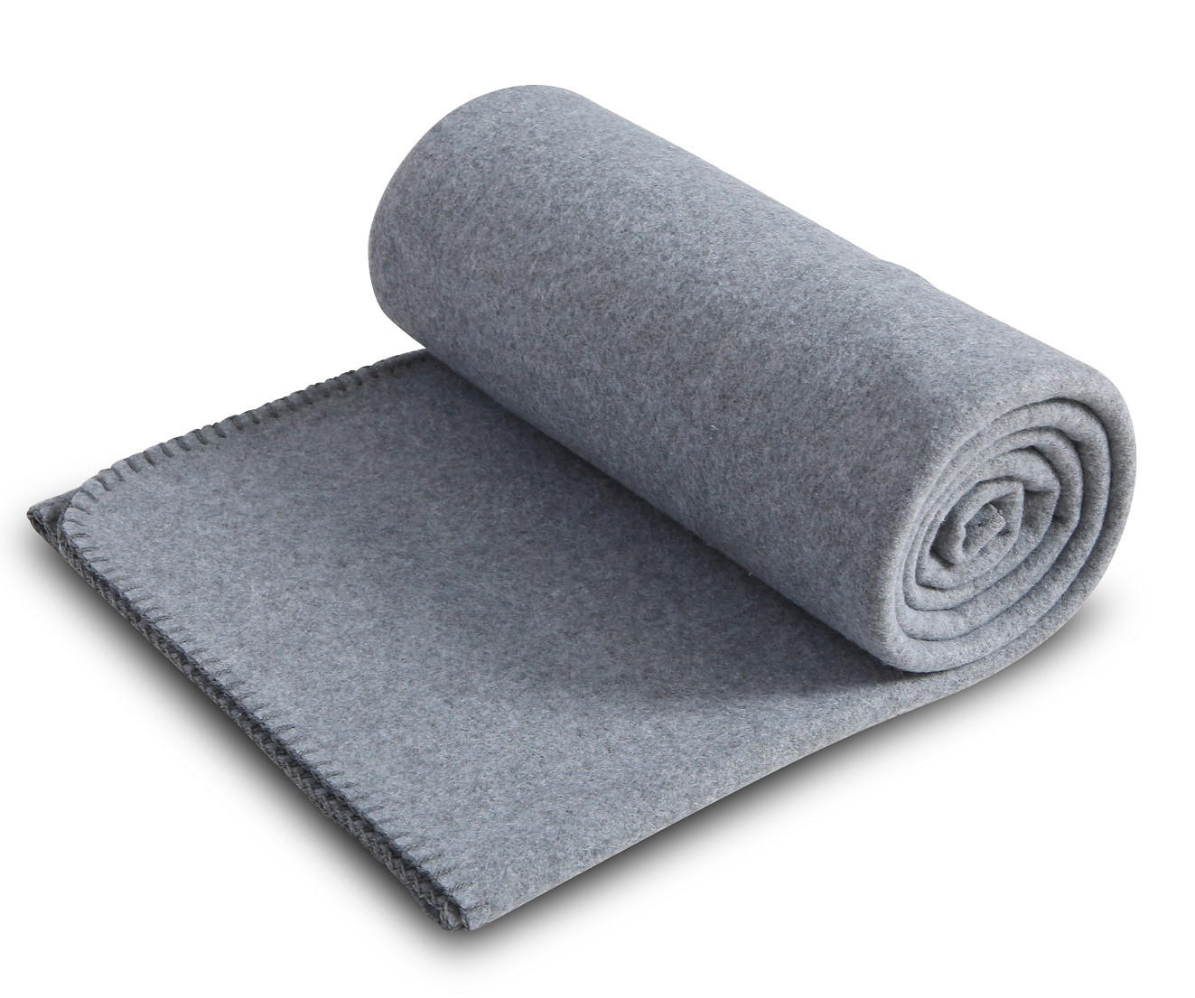 FLEECEDECKE eco-line grau meliert 130/160 cm Ketteleinfassung Anti-Pilling - Grau, Textil (130/160cm) - wometo