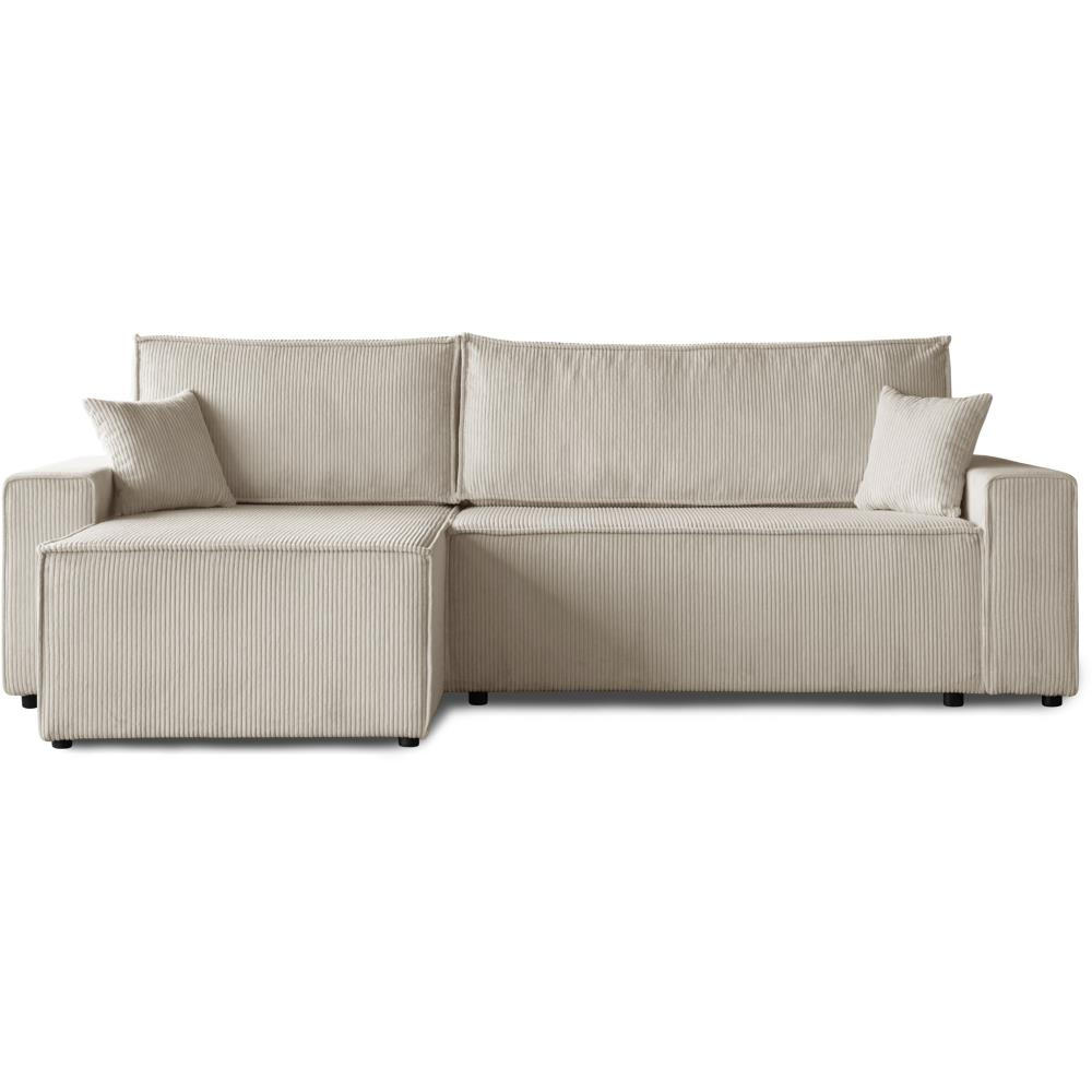 ECKSCHLAFSOFA mit Schlaffunktion Hektor beige - Beige/Schwarz, Kunststoff/Textil (277/152cm) - Beautysofa