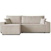 ECKSCHLAFSOFA mit Schlaffunktion Hektor beige - Beige/Schwarz, Kunststoff/Textil (277/152cm) - Beautysofa
