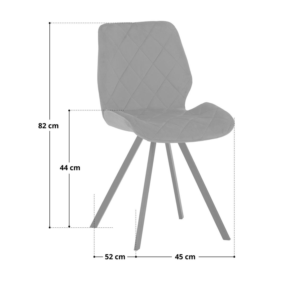 ESSZIMMERSTUHL DIAMOND 2er Set Stoffbezug Hellgrau - Hellgrau/Schwarz, Textil (45/82/52cm) - SVITA