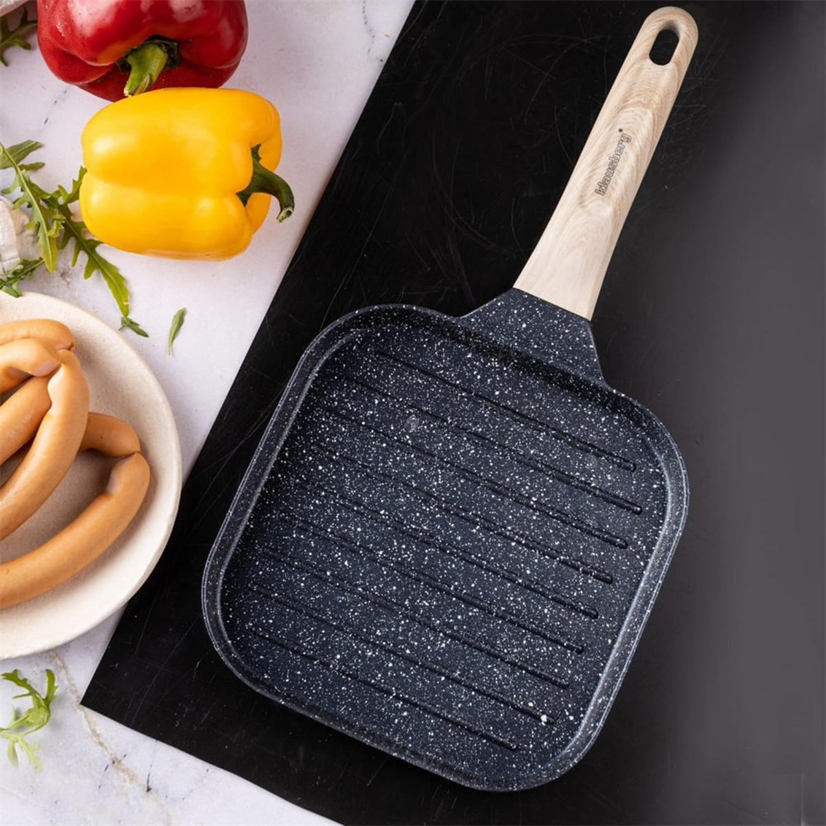 GRILLPFANNE Schwarz 36/18/2.5 cm KB7810 - Schwarz, Metall (18cm) - Klausberg 