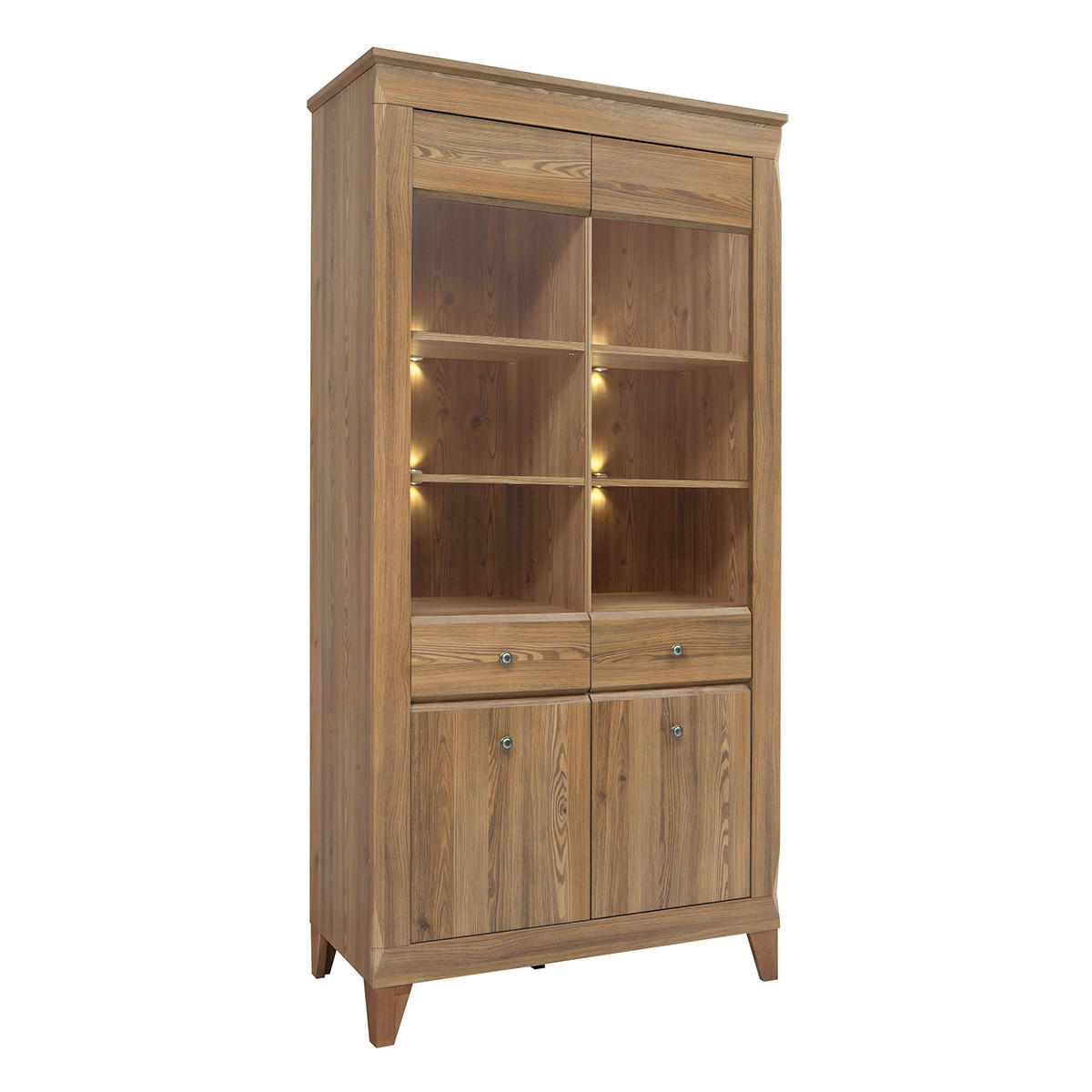 VITRÍNA Raya Dřevo - hnědá, kompozitní dřevo (102/202/47cm) - Petits-meubles