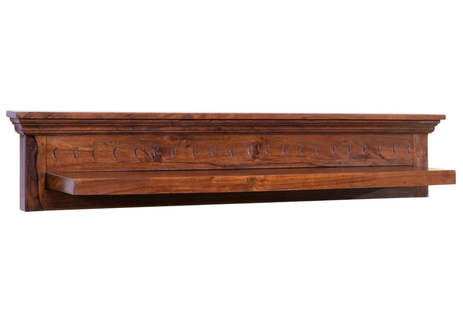 WANDREGAL Akazie 124x22x24 nougat lackiert OXFORD #334 - Dunkelbraun, Holz (124/24/22cm) - Massivmoebel24