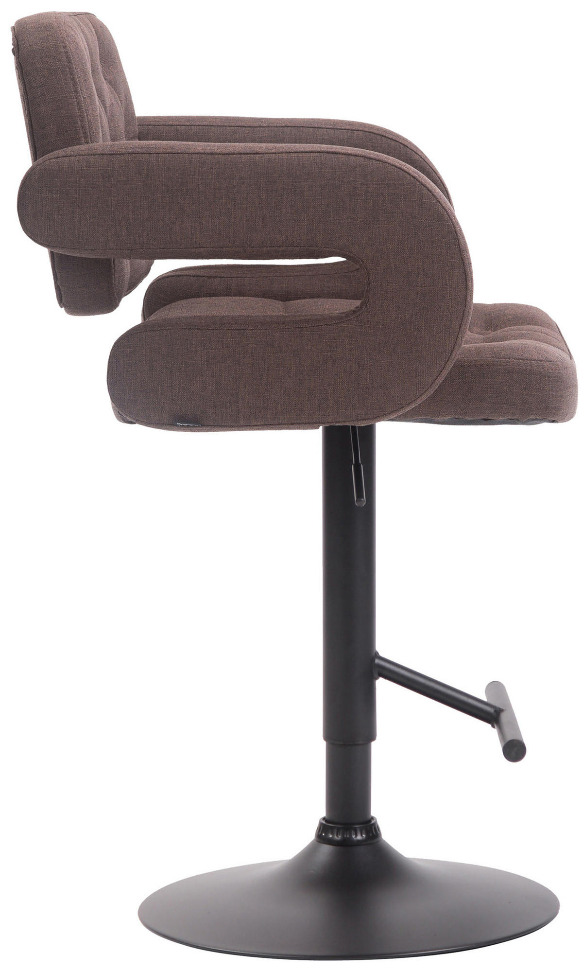 BARHOCKER Dubai, Gestell schwarz, Stoff Braun - Schwarz/Braun, Textil/Metall (52/100/55cm) - TPFLiving