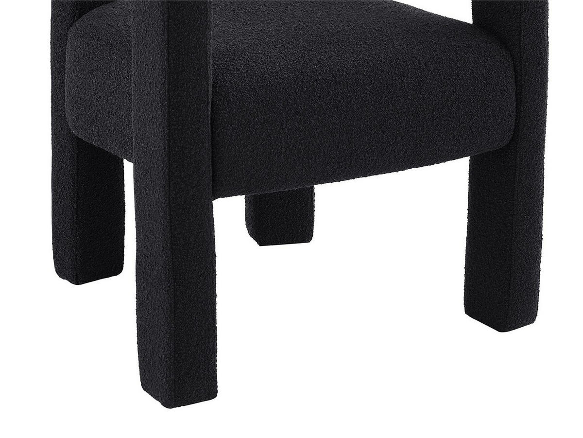 STUHL mit Armlehnen - Bouclé-Stoff & Metall - Schwarz - SOFANA - Schwarz, Textil (59/70/65cm) - Pascal Morabito