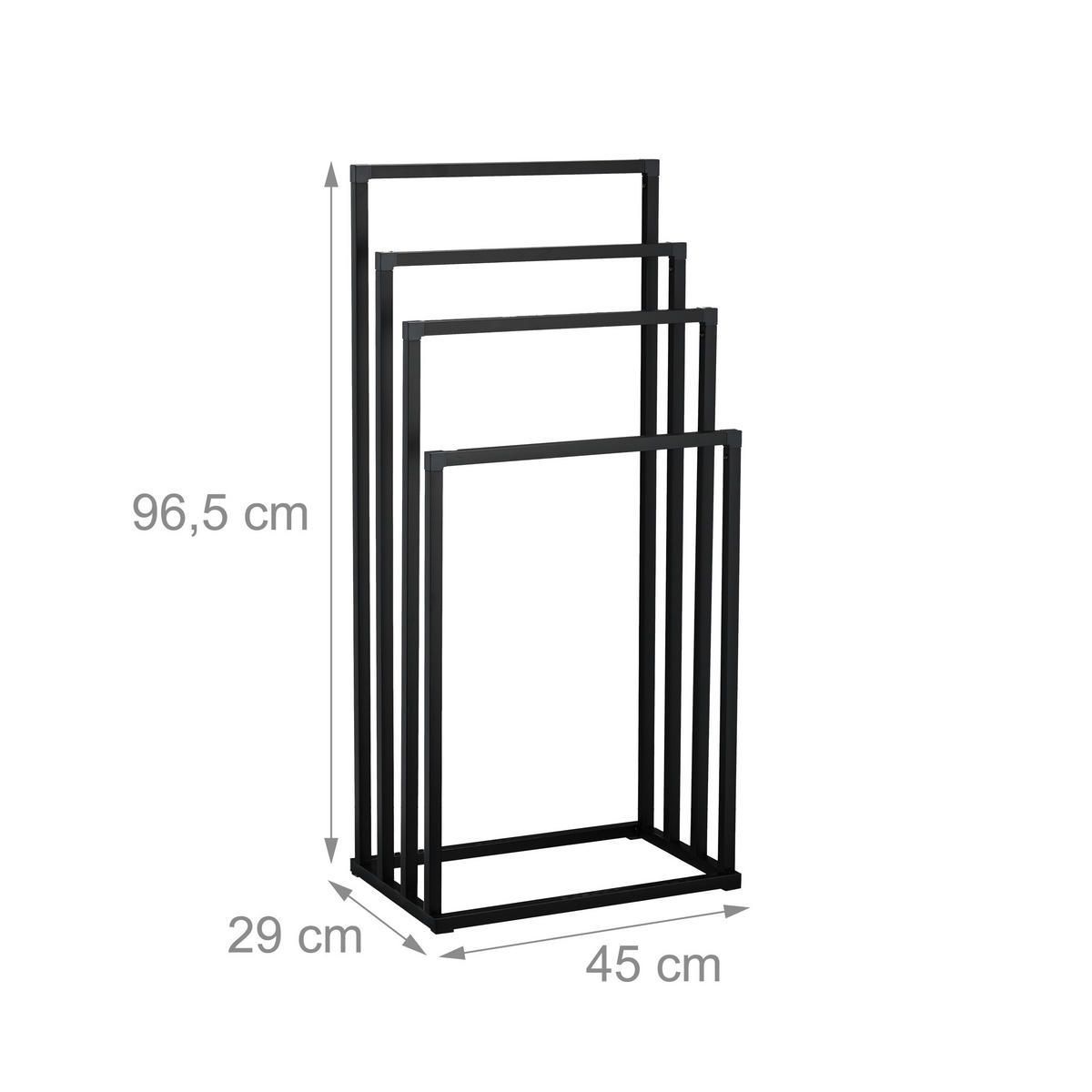 HANDTUCHSTÄNDER - Schwarz, Textil/Metall (45/96.5/29cm) - Relaxdays