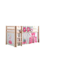 KINDERBETT Karolina 210x114x106 Massivholz Natur Textilset Princess 3 - Magenta/Kieferfarben, Holz (90/200cm) - 58aufmkessel