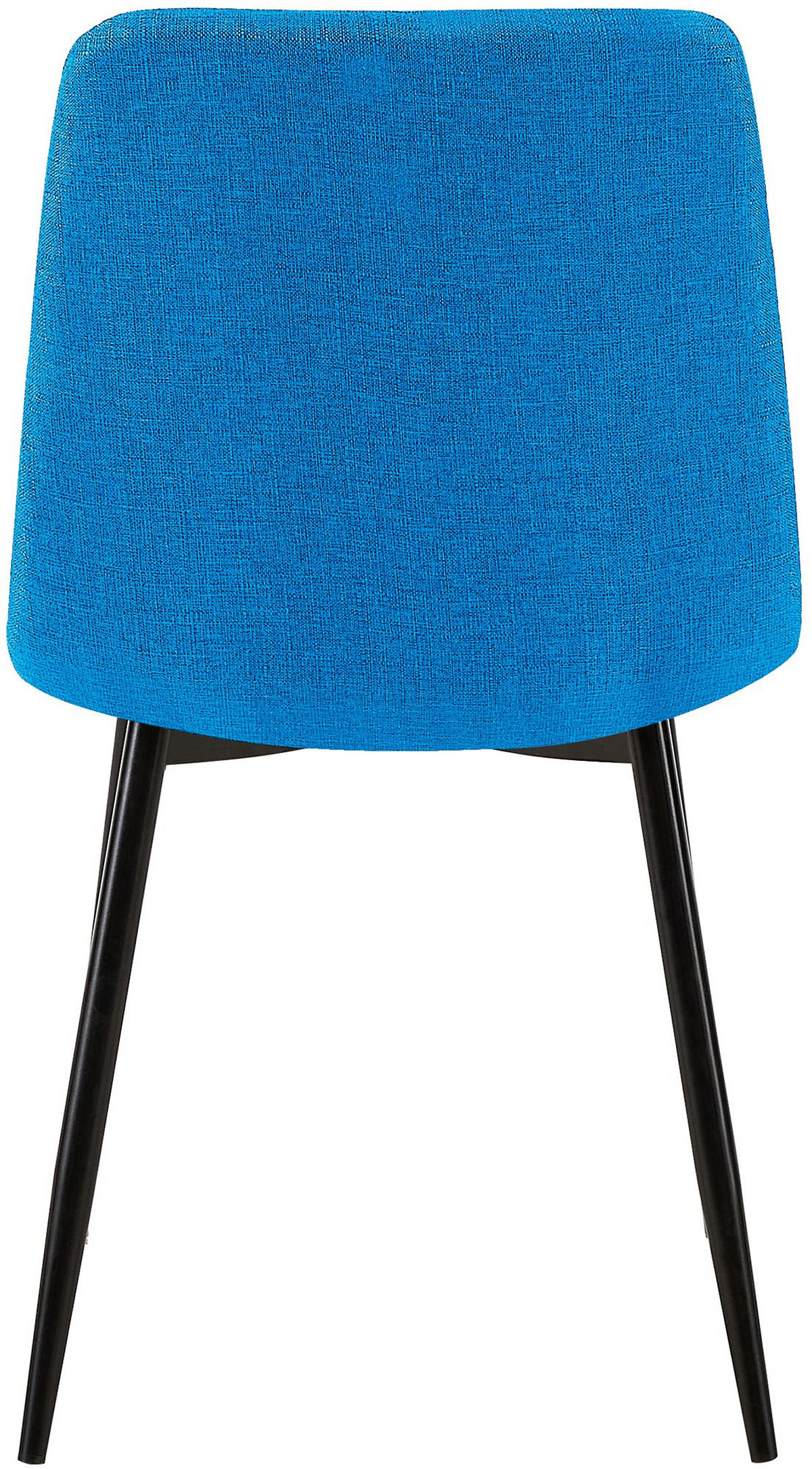 STUHL 2er Set Stoff Hellblau - Schwarz/Hellblau, Textil/Metall (45/84/55cm) - CLP