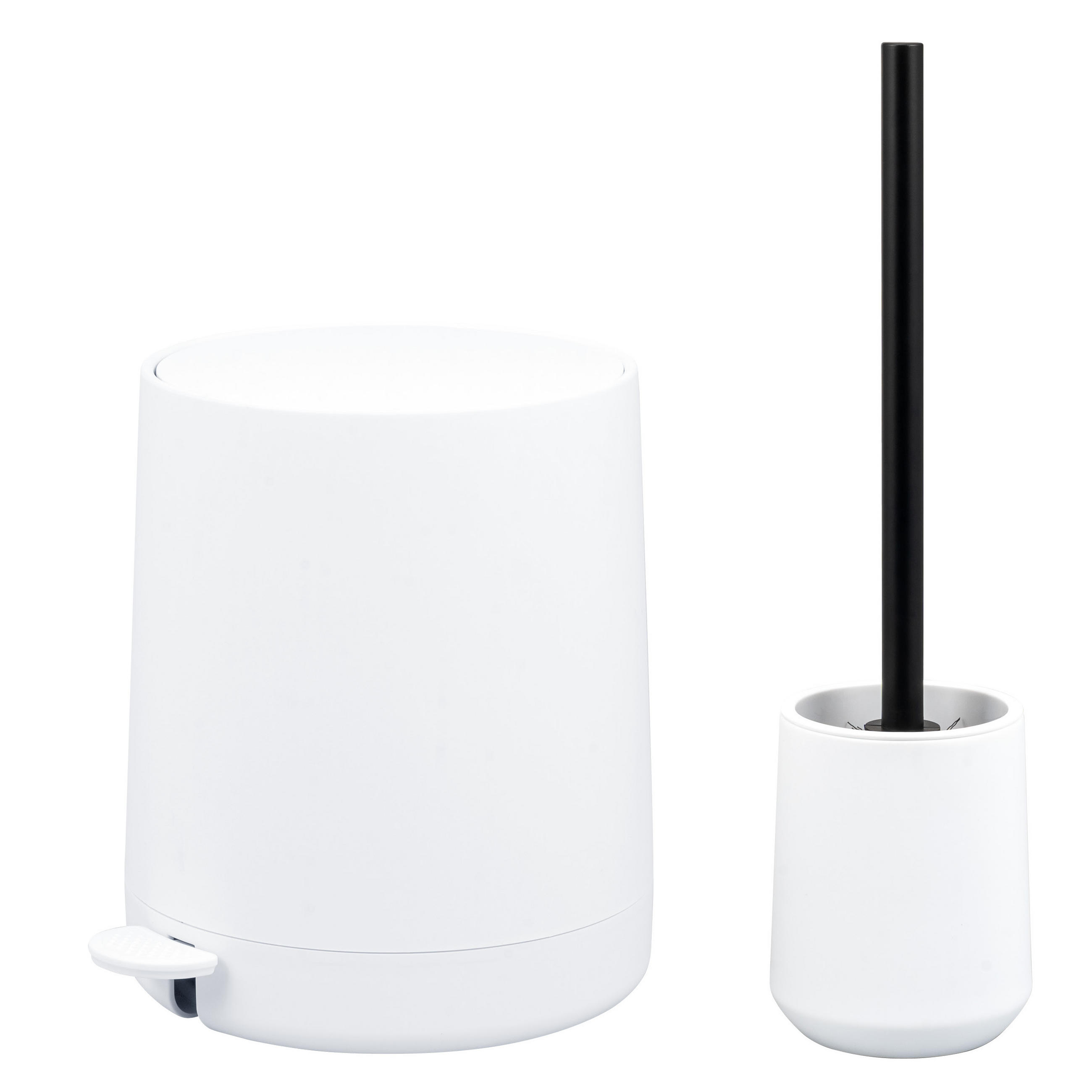 BAD-ACCESSOIRES-SET TESERO, Soft-Touch, weiß - Weiß, Kunststoff (22.5/25.5/25cm) - eluno