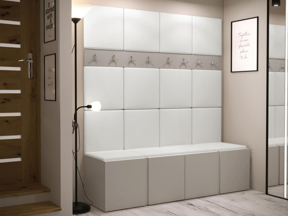 GARDEROBEN-SET Orion V - Kaschmir/Weiß, Holzwerkstoff/Kunststoff (168/186/46cm) - MIRJAN24