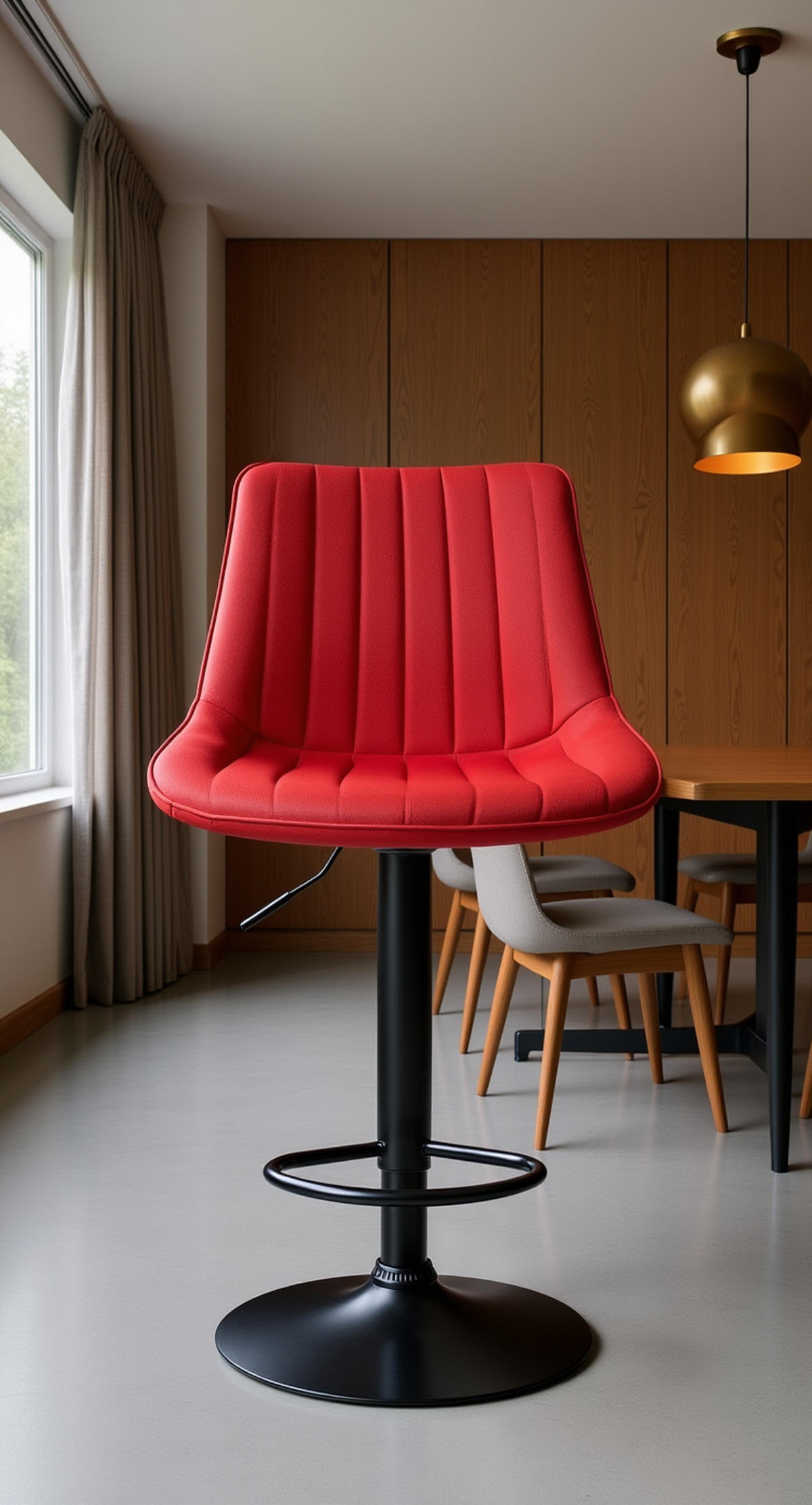 BARHOCKER 2er Set Tolor Stoff schwarz rot - Rot/Schwarz, Textil/Metall (49.5/112/50cm) - TPFLiving
