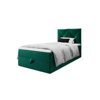 BOXBETT ALTEA 100x200 Monolith 37, mit Matratze H3, Bonell und Topper, Grün - Grün, Holz/Kunststoff (100/200cm) - Bedante