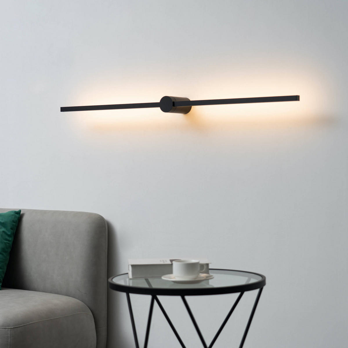 WANDLEUCHTE Eydon, Schwarz, 113cm - Schwarz, Metall (13/6.5/113cm) - KOSILUM