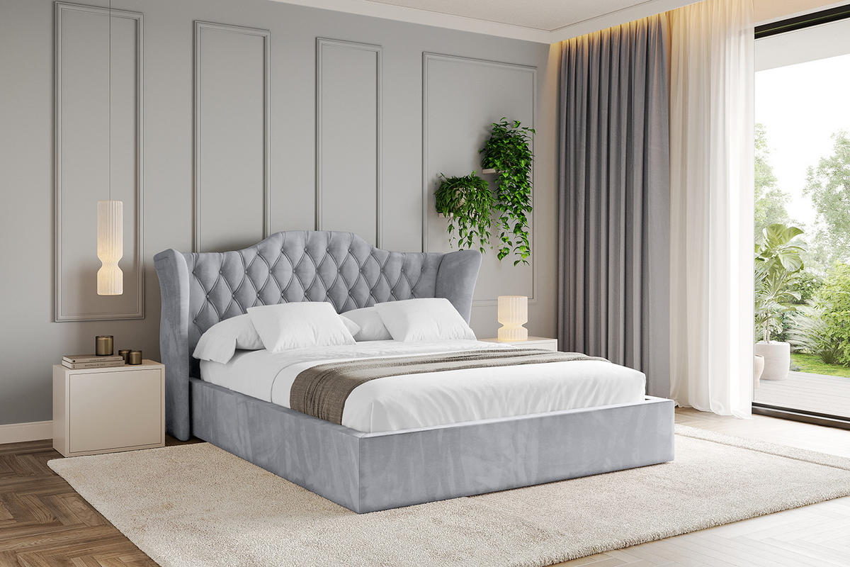 POLSTERBETT mit Bettkasten und Lattenrost, Bett mit Matratze H3/H4 - ZORAN 120x200 Hellgrau - Hellgrau, Holzwerkstoff/Textil (120/200cm) - ALTDECOR