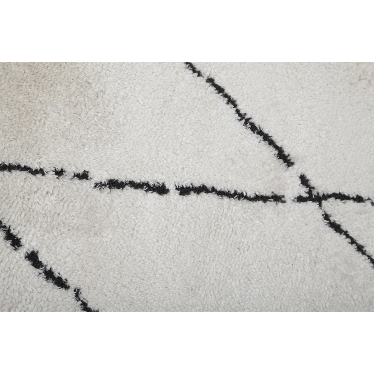 TEPPICH mit schwarzen Rautenmustern 200 x 300 cm SILAN - Beige, Textil (200/300cm) - Miliboo