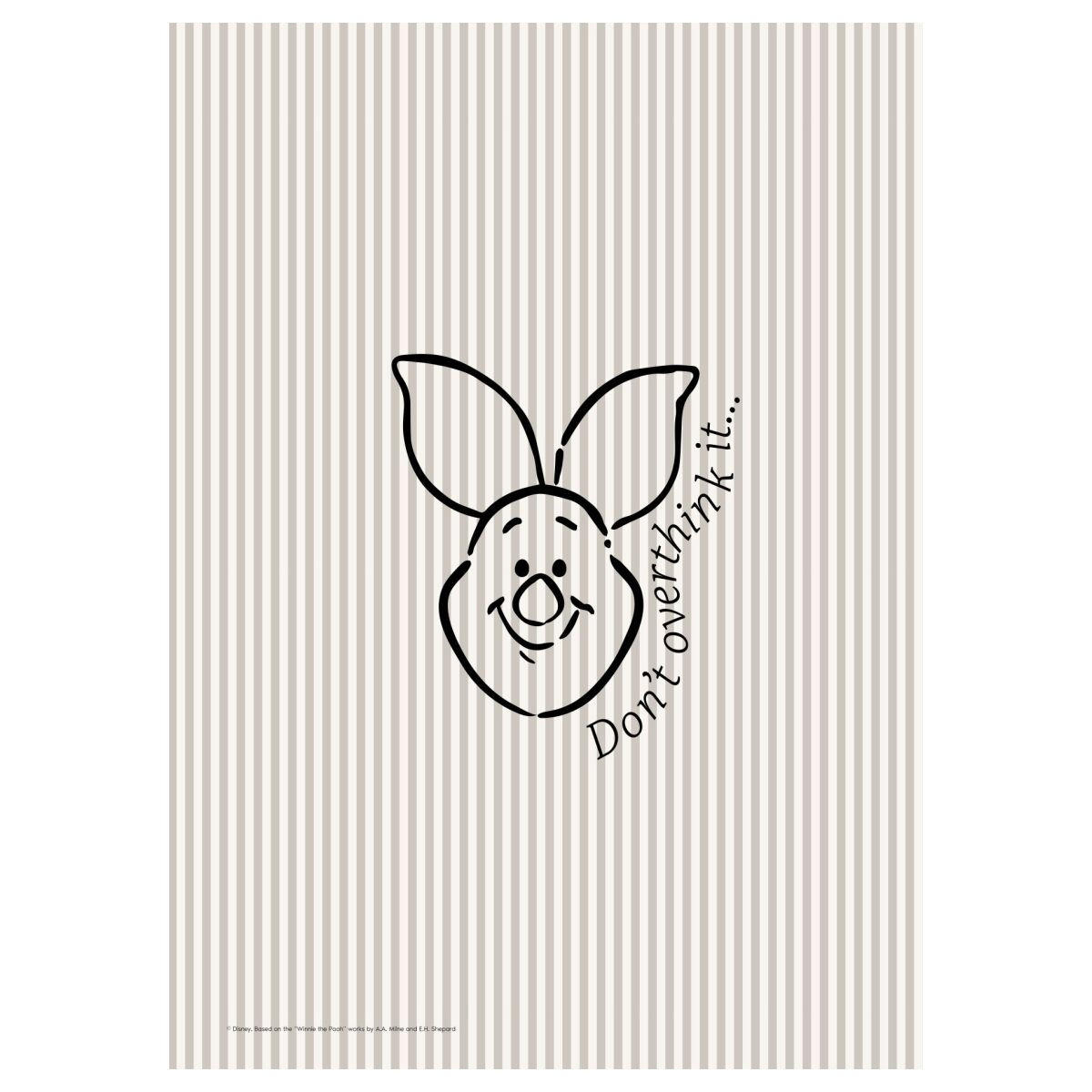 POSTER Disney - Piglet Don’t Overthink It - Beige, Papier (70/100/0.1cm) - Poster&Frame