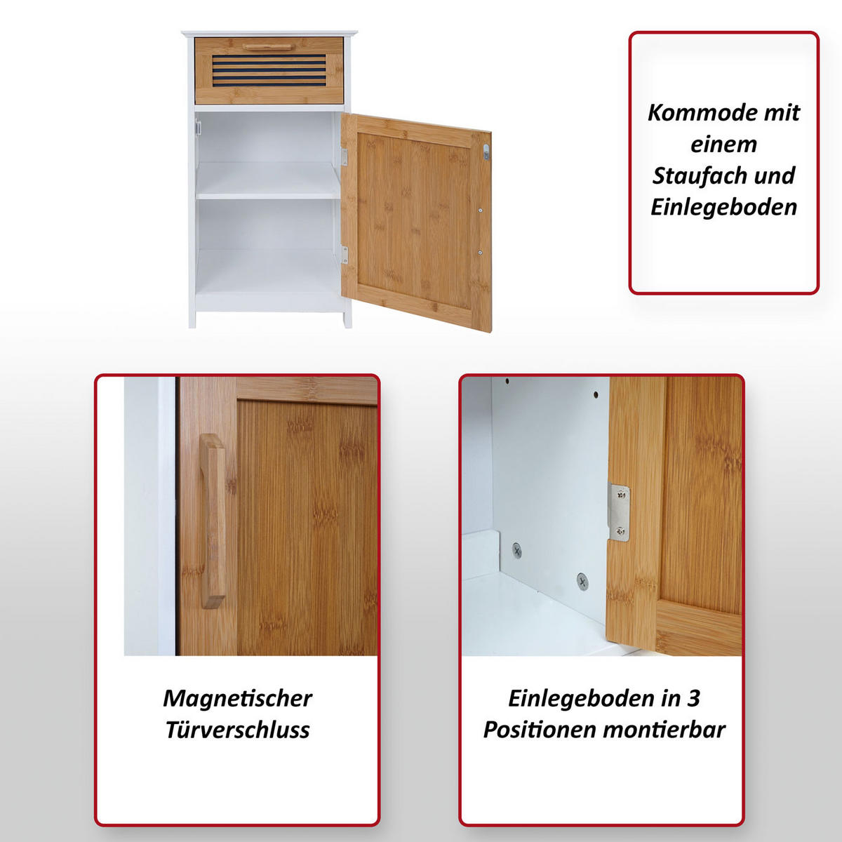 KOMMODE BADSCHRANK Braun - Braun, Holz (40/71/31cm) - MCW