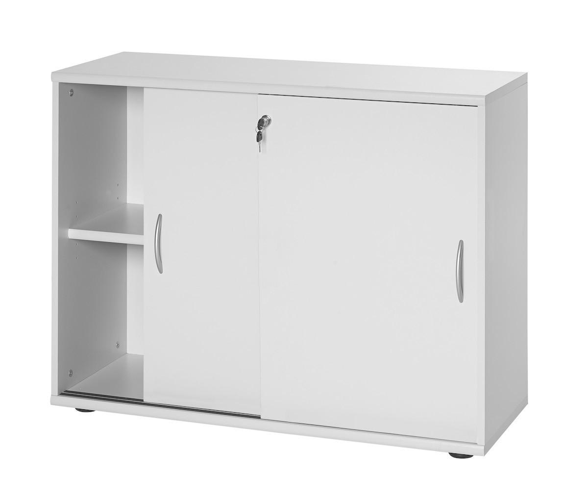 SCHIEBETÜRENSCHRANK Lion Small 76x100x40 cm 2 Fächern Lichtgrau - Grau, Holz (100/76/40cm) - PROREGAL