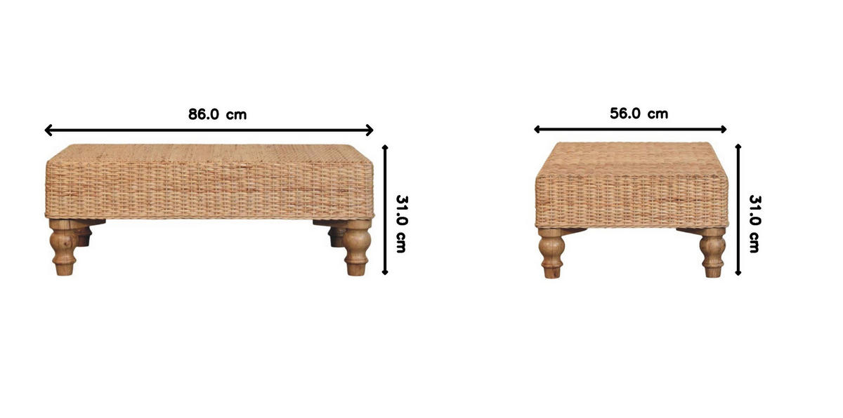 KONFERENČNÍ STOLEK Regency z masivního dřeva s výpletem, hnědý - hnědá, dřevo (56/86/31cm) - Artisan Furniture
