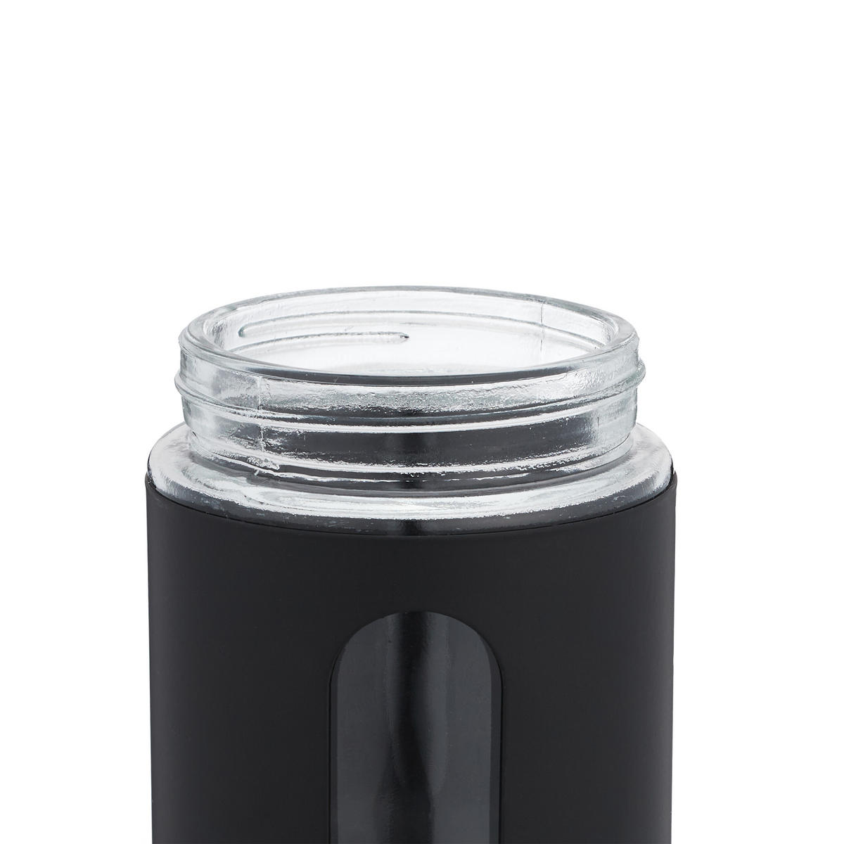 6xGEWÜRZSTREUER - Schwarz, Glas/Metall (7/11/7cm) - Relaxdays