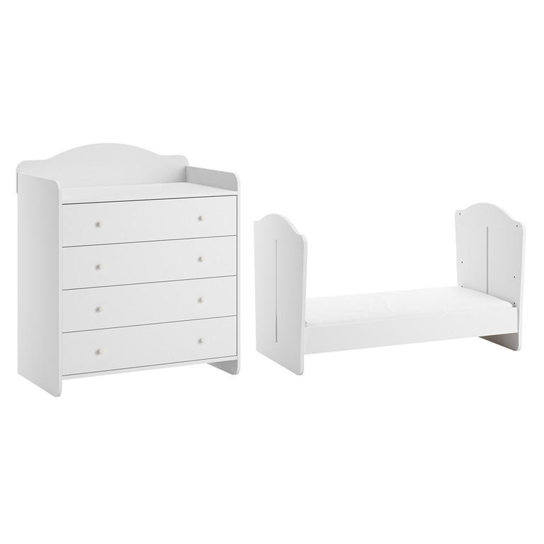 POKOJ PRO MIMINKO 2DÍLNÝ Megeve Bílá - bílá, kompozitní dřevo (144.4/87/86cm) - Petits-meubles