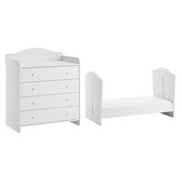 POKOJ PRO MIMINKO 2DÍLNÝ Megeve Bílá - bílá, kompozitní dřevo (144.4/87/86cm) - Petits-meubles