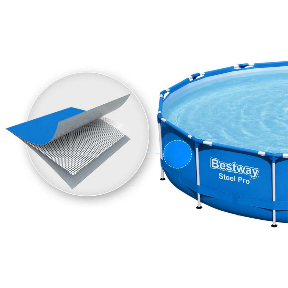 POOL SET 8-in-1 Blau 305 × 76 cm Rund Familienpool mit Filterpumpe - Blau, Kunststoff/Metall (305/76/305cm) - Bestway